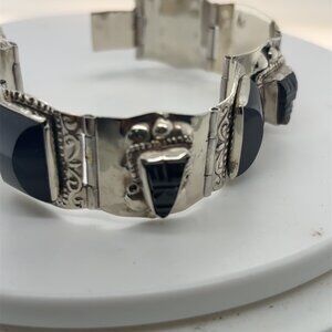 Circa 1940 nnyx and silver bracelet